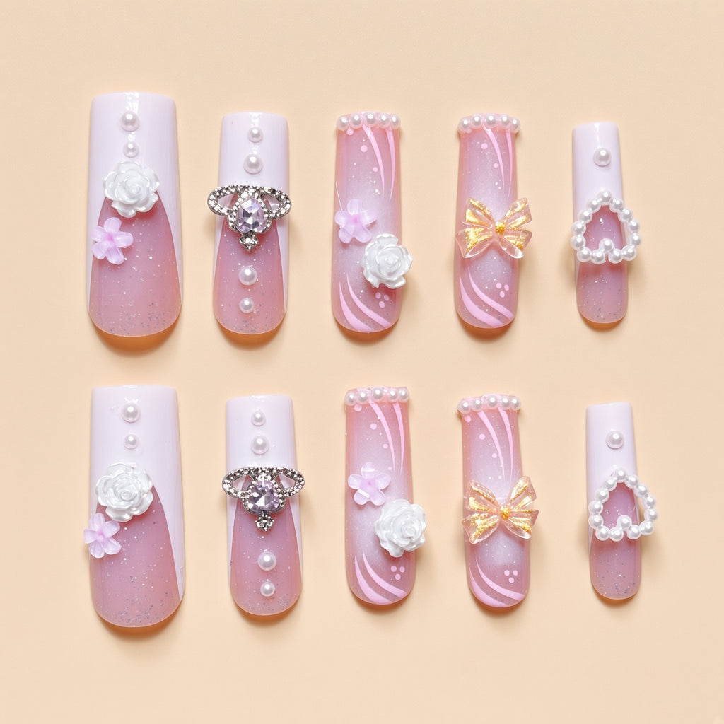 Y2K 3D Coffin Gel Press-On Nails